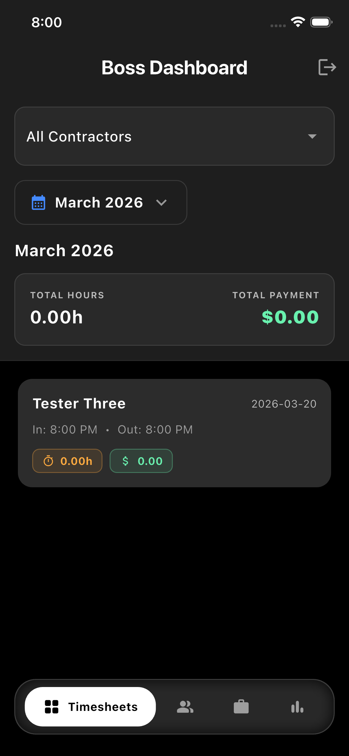 The redesigned ContractorWorks boss dashboard